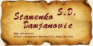 Stamenko Damjanović vizit kartica